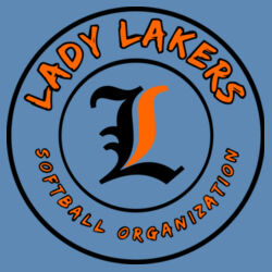 Lady Lakers Softball Black - Orange Front Design LL5 on a Port & Company® - Core Fleece Crewneck Sweatshirt Design