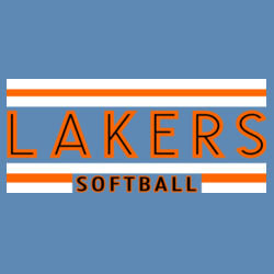 Lady Lakers Softball Orange - Black Front Design LL2 on a Port & Company® - Youth Core Fleece Crewneck Sweatshirt Design