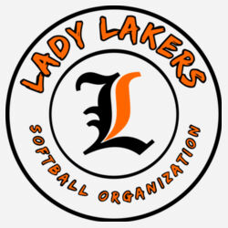 Lady Lakers Softball Black - Orange Front Design LL5 on a Port & Company® - Youth Core Fleece Crewneck Sweatshirt Design