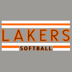 Lady Lakers Softball Orange - Black Front Design LL2 on a Port & Company® - Youth Performance Tee Design
