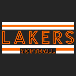 Lady Lakers Softball Orange - Black Front Design LL2 on a Port & Company® - Youth Long Sleeve Core Cotton Tee Design