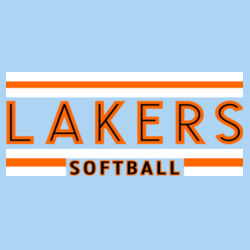 Lady Lakers Softball Orange - Black Front Design LL2 on a Port & Company® - Core Cotton Tee Design