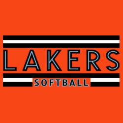 Lady Lakers Softball White - Black Front Design LL2 on a Port & Company® - Long Sleeve Core Cotton Tee Design