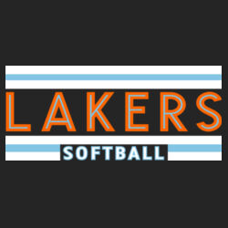 Lady Lakers Softball Orange - Blue Front Design LL2 on a Port & Company®  - Youth Long Sleeve Core Cotton Tee Design