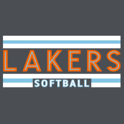 Lady Lakers Softball Orange - Blue Front Design LL2 on a Port & Company®  - Long Sleeve Core Cotton Tee Design