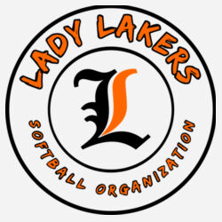 Lady Lakers Softball Black - Orange Front Design LL5 on a Port & Company® - Long Sleeve Core Cotton Tee Design