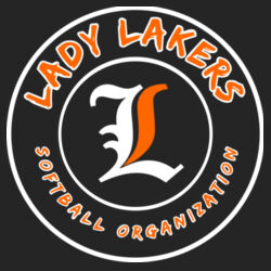 Lady Lakers Softball White - Orange Front Design LL5 on a Port & Company® - Long Sleeve Core Cotton Tee Design