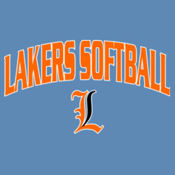 Lakers Softball Orange - Black Front Design LS1 on a Port & Company® - Youth Performance Tee Design