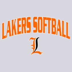 Lakers Softball Orange - Black Front Design LS1 on a Port & Company® - Youth Core Cotton Tee Design