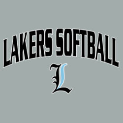 Lakers Softball Black - Blue Front Design LS1 on a Port & Company® - Youth Core Fleece Crewneck Sweatshirt Design