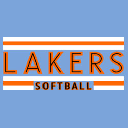 Lakers Softball Orange - Black Front Design LS2 on a Nike® - Youth Swoosh Sleeve rLegend Tee Design