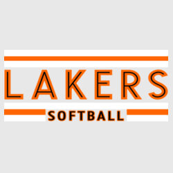 Lakers Softball Orange - Black Front Design LS2 on a Nike® - Dri FIT Cotton/Poly Tee Design