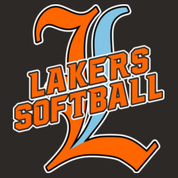 Lakers Softball Orange - Blue Front Design LS3 on a Nike® - Youth Swoosh Sleeve rLegend Tee Design