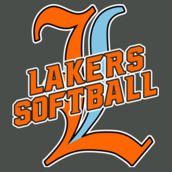 Lakers Softball Orange - Blue Front Design LS3 on a Nike® - Club Fleece Sleeve Swoosh Pullover Hoodie Design