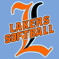 Lakers Softball Orange - Black Front Design LS3 on a Nike®  - Youth Swoosh Sleeve rLegend Tee Design