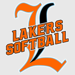 Lakers Softball Orange - Black Front Design LS3 on a Nike®  - Dri FIT Cotton/Poly Tee Design