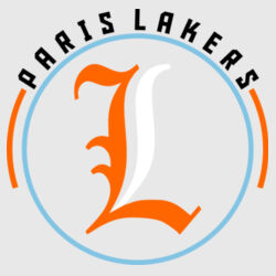 Paris Lakers Orange - White Front Design L4 on a Nike®  - Youth Swoosh Sleeve rLegend Tee Design