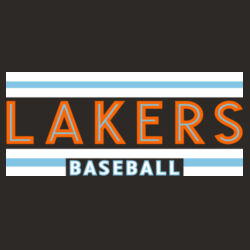 Lakers Baseball Orange - Blue Front Design LB1 on a  Nike®  - Youth Swoosh Sleeve rLegend Tee Design
