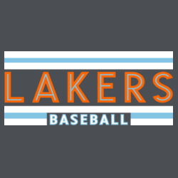 Lakers Baseball Orange - Blue Front Design LB1 on a Port & Company®  - Youth Core Cotton Tee Design