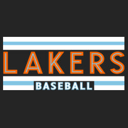 Lakers Baseball Orange - Blue Front Design LB1 on a Port & Company®  - Youth Core Fleece Pullover Hooded Sweatshirt Design