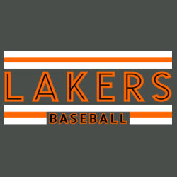 Lakers Baseball Orange - Black Front Design LB1 on a Nike® - Club Fleece Sleeve Swoosh Pullover Hoodie Design