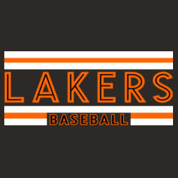 Lakers Baseball Orange - Black Front Design LB1 on a Nike® - Dri FIT Cotton/Poly Tee Design