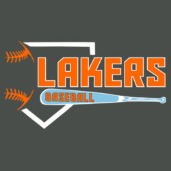 Lakers Baseball Orange - Blue Front Design LB3 on a Nike® - Club Fleece Sleeve Swoosh Pullover Hoodie Design