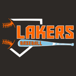 Lakers Baseball Orange - Blue Front Design LB3 on a Nike® - Dri FIT Cotton/Poly Tee Design