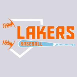 Lakers Baseball Orange - Blue Front Design LB3 on a Port & Company® - Long Sleeve Core Cotton Tee Design