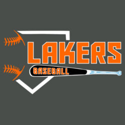 Lakers Baseball Orange - Black Front Design LB3 on a Nike® - Club Fleece Sleeve Swoosh Pullover Hoodie Design