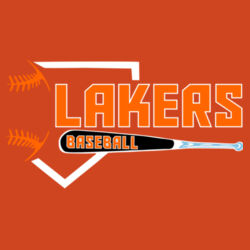Lakers Baseball Orange - Black Front Design LB3 on a Sport-Tek® - PosiCharge ® Competitor Tee Design