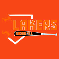 Lakers Baseball Orange - Black Front Design LB3 on a Port & Company® - Core Fleece Crewneck Sweatshirt Design