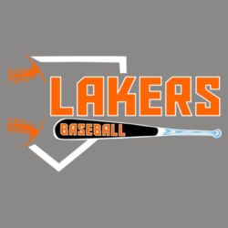 Lakers Baseball Orange - Black Front Design LB3 on a Port & Company® - Youth Core Fleece Pullover Hooded Sweatshirt Design