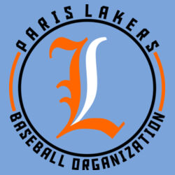 Lakers Baseball Orange - Black Front Design LB4 on a Nike® - Youth Swoosh Sleeve rLegend Tee Design