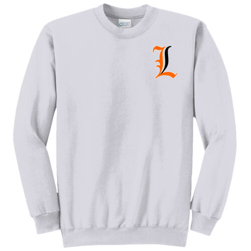Paris Lakers Orange - Black Left Chest Design L1 on a Port & Company®  - Core Fleece Crewneck Sweatshirt Thumbnail