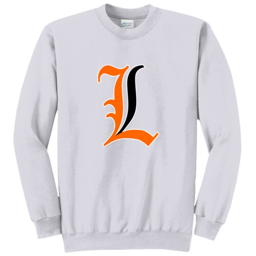 Paris Lakers Orange - Black Front Design L1 on a Port & Company®  - Core Fleece Crewneck Sweatshirt Thumbnail