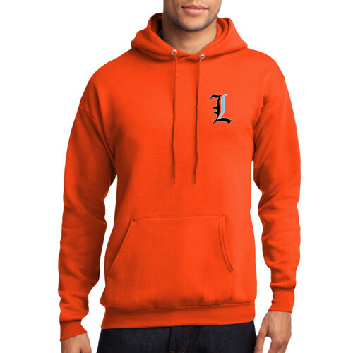 Paris Lakers Black - Blue Left Chest Design LL0 on a Port & Company® - Core Fleece Pullover Hooded Sweatshirt Thumbnail
