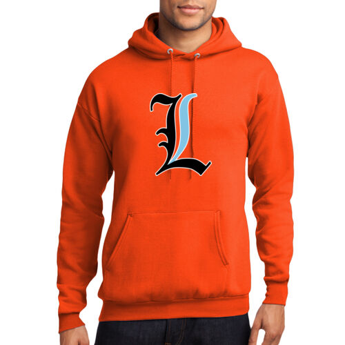 Paris Lakers Black - Blue Front Design L1 on a Port & Company® - Core Fleece Pullover Hooded Sweatshirt Thumbnail