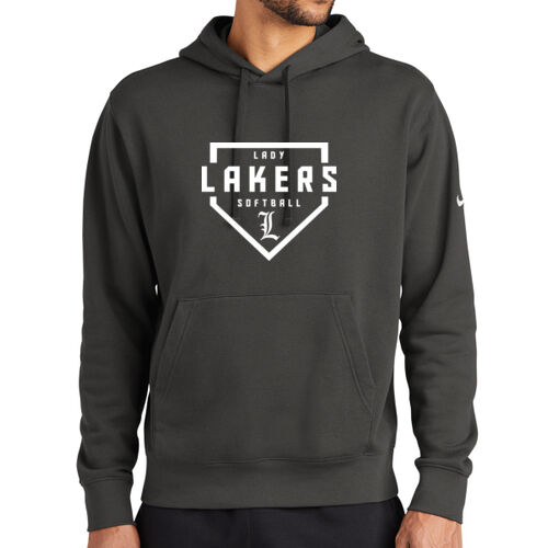 Lady Lakers Softball White Front Design LL1 on a Nike® - Club Fleece Sleeve Swoosh Pullover Hoodie Thumbnail
