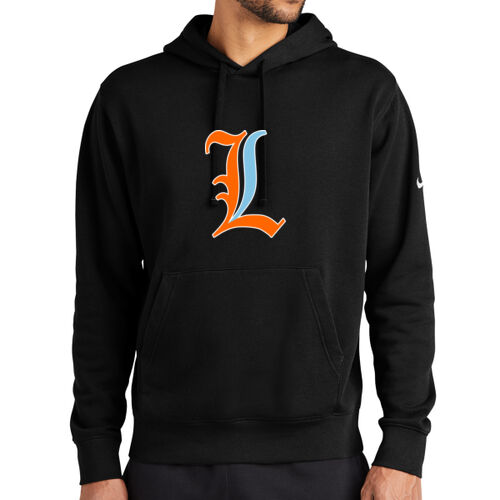 Paris Lakers Orange - Blue Front Design L1 on a Nike® - Club Fleece Sleeve Swoosh Pullover Hoodie Thumbnail