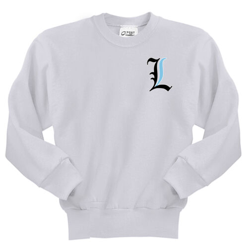 Paris Lakers Black - Blue Left Chest Design L1 on a Port & Company® - Youth Core Fleece Crewneck Sweatshirt Thumbnail