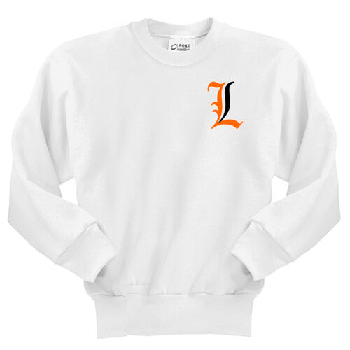 Paris Lakers Orange - Black Left Chest Design L1 on a Port & Company® - Youth Core Fleece Crewneck Sweatshirt Thumbnail