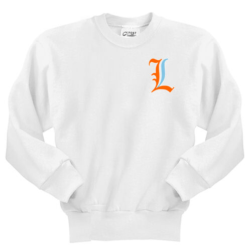 Paris Lakers Orange - Blue Left Chest Design L1 on a Port & Company® - Youth Core Fleece Crewneck Sweatshirt Thumbnail