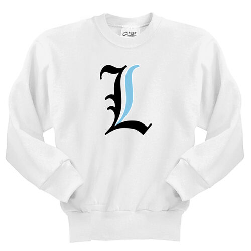 Paris Lakers Black - Blue Front Design L1 on a Port & Company®  - Youth Core Fleece Crewneck Sweatsh Thumbnail