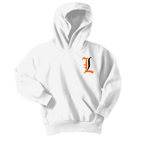 Paris Lakers Orange - Black Left Chest Design L1 on a Port & Company® - Youth Core Fleece Pullover Hooded Sweatshirt Thumbnail