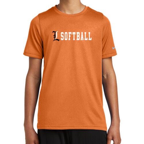 Lady Lakers Softball Black - White Front Design LL4 on a Nike® - Youth Swoosh Sleeve rLegend Tee Thumbnail