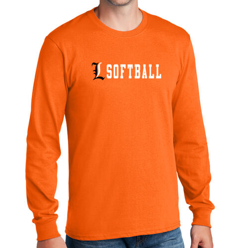 Lady Lakers Softball Black - White Front Design LL4 on a Port & Company® - Long Sleeve Core Cotton Tee Thumbnail