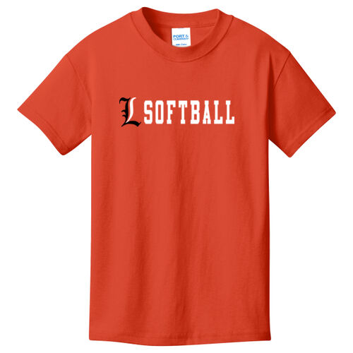 Lady Lakers Softball Black - White Front Design LL4 on a Port & Company® - Youth Core Cotton Tee Thumbnail