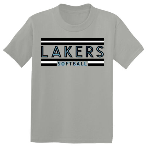 Lady Lakers Softball White - Black Front Design LL2 on a Sport-Tek® - Youth PosiCharge ® Competitor Tee Thumbnail