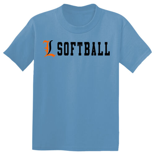 Lady Lakers Softball Orange - Black Front Chest Design LL4 on a Sport-Tek®  - Youth PosiCharge ® Competitor Tee Thumbnail